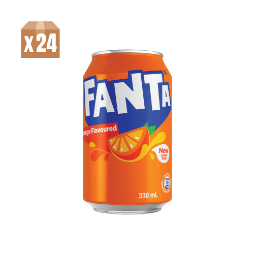 Fanta Orange Flavoured Soda 330ml CAN 24P