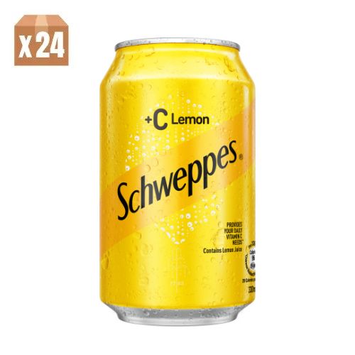 "Schweppes" +C Lemon Flavoured Soda 330ml CAN 24P