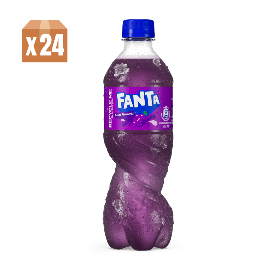 Fanta Grape Flavoured Soda 500ml PET 24P (Random delivery of old and new packings)
