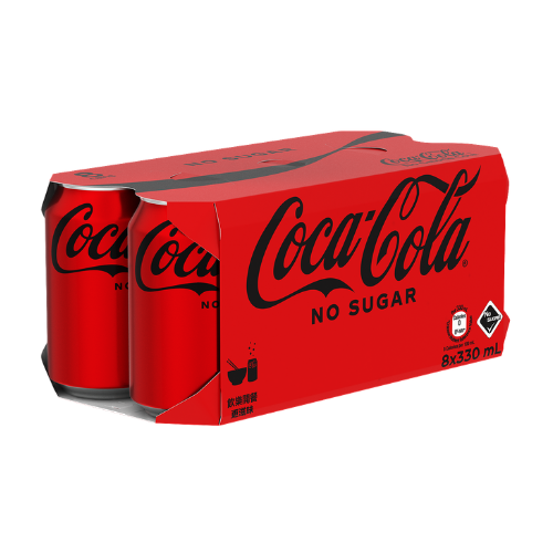 Coca-Cola No Sugar 330ml CAN 8P (Random delivery of old and new packings with random product styles)