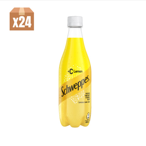 “Schweppes” +C Lemon Flavoured Soda 500ml PET 24P