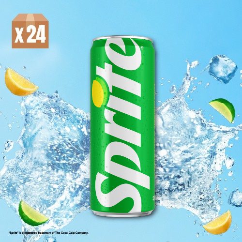 Sprite Lemon-Lime Flavoured Soda 330mL Tall Can 24P (Random delivery of old and new packings)