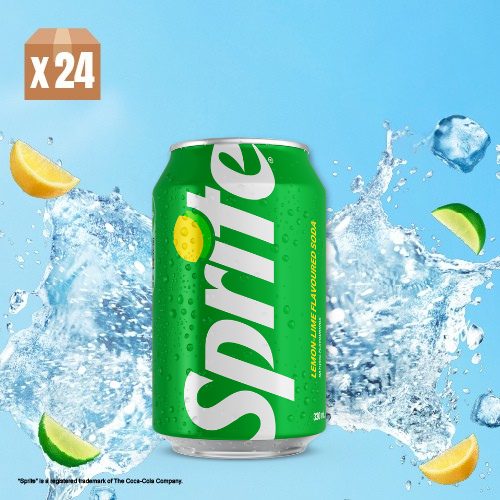 Sprite Lemon-Lime Flavoured Soda 330ml CAN 24P (Random delivery of old and new packings)