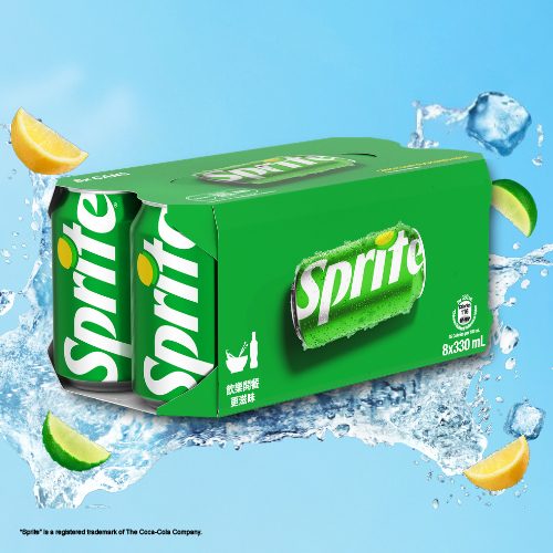Sprite Lemon-Lime Flavoured Soda 330ml CAN 8P (Random delivery of old and new packings)